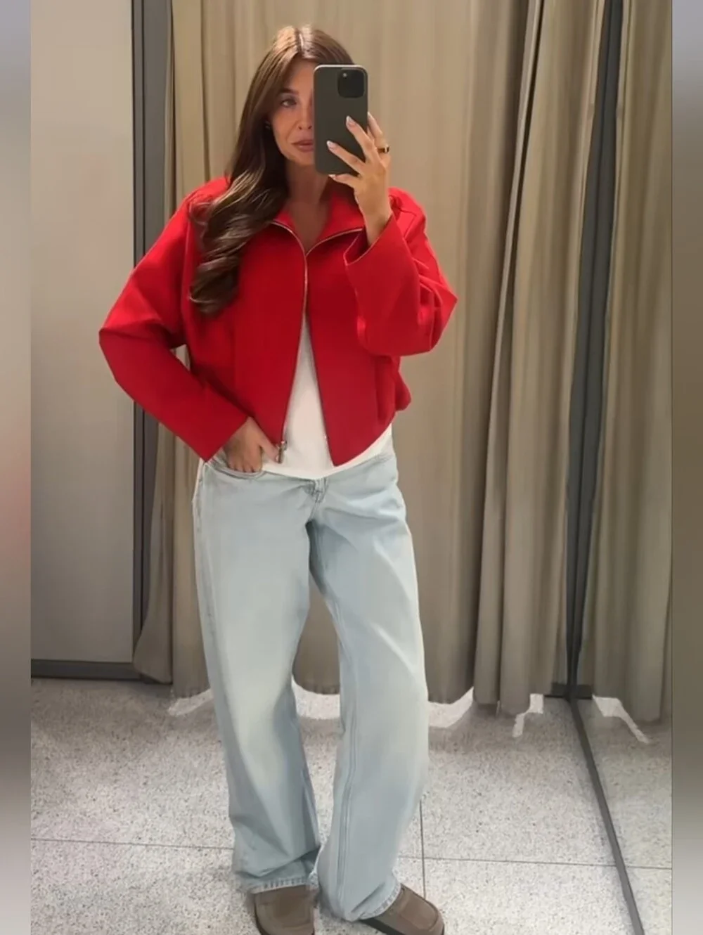 ZARA STAND-UP COLLAR BOMBER JACKET